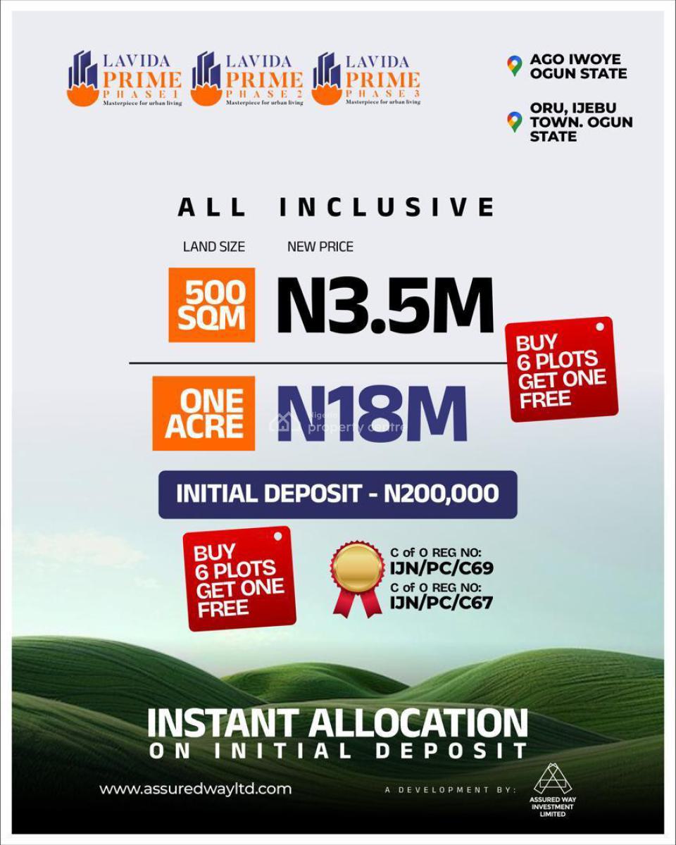 Lavida Prime ( Buy 6 Get 1 Free), Km 46, Ogun, Mixed-use Land for Sale