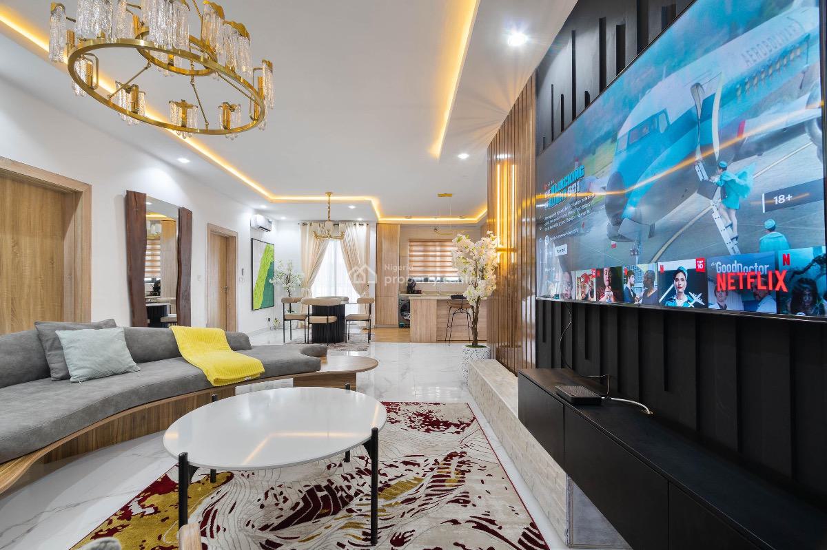 Contemporary Smart 2 Bedroom Fur and Service Apartment, Periwinkle Estate, Lekki Phase 1, Lekki, Lagos, Flat / Apartment Short Let