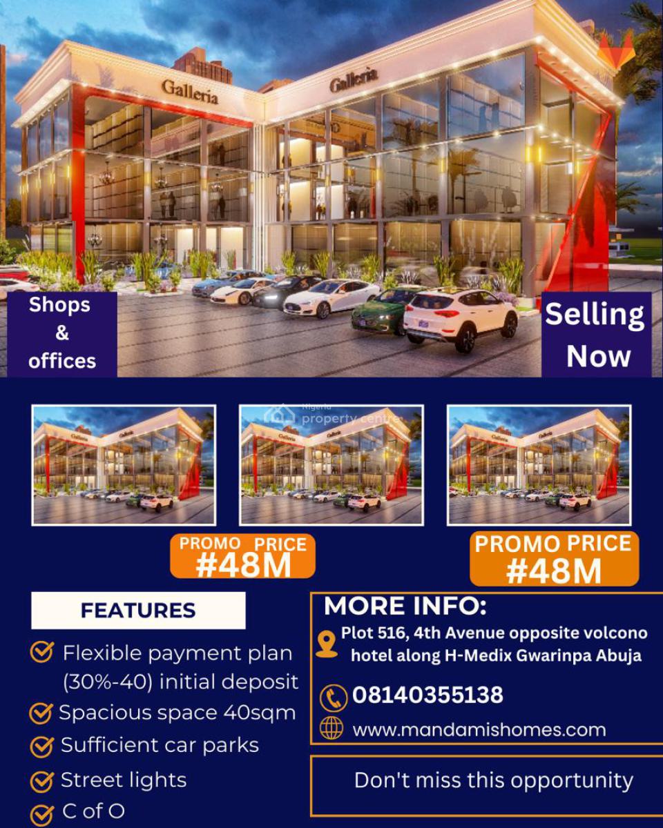 Shop/office Space, 4th Avenue, Along H-medix Road Opp. Volcano Hotel Gwarinpa Abuja., Gwarinpa, Abuja, Plaza / Complex / Mall for Sale