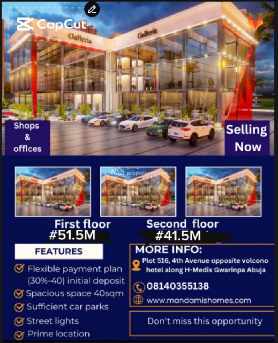 Shop/office Space, 4th Avenue, Opp. Volcano Hotel., Gwarinpa, Abuja, Plaza / Complex / Mall for Sale