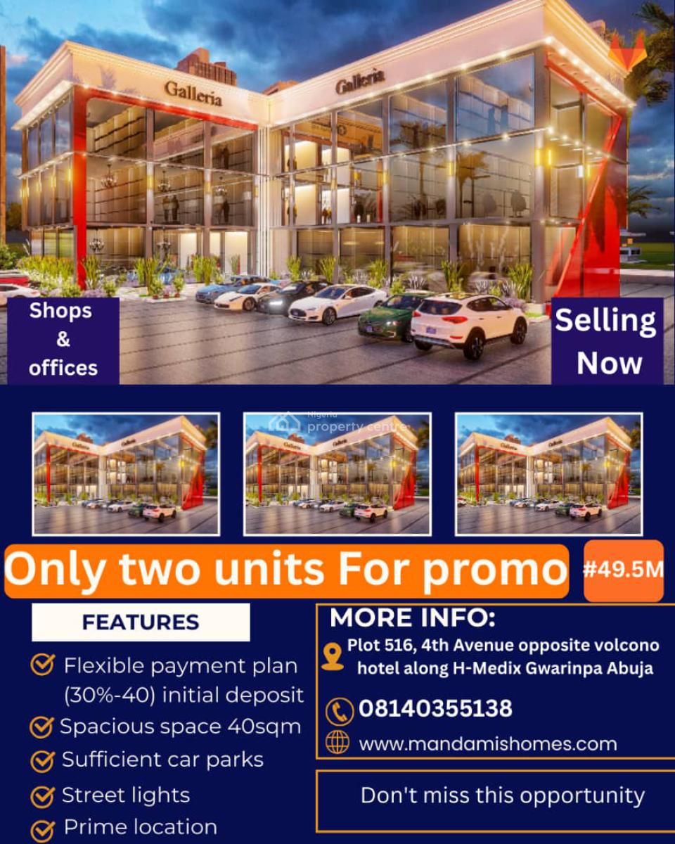 Shops/office Space, 4th Avenue Opp.volcano Hotel, Gwarinpa, Abuja, Shop for Sale