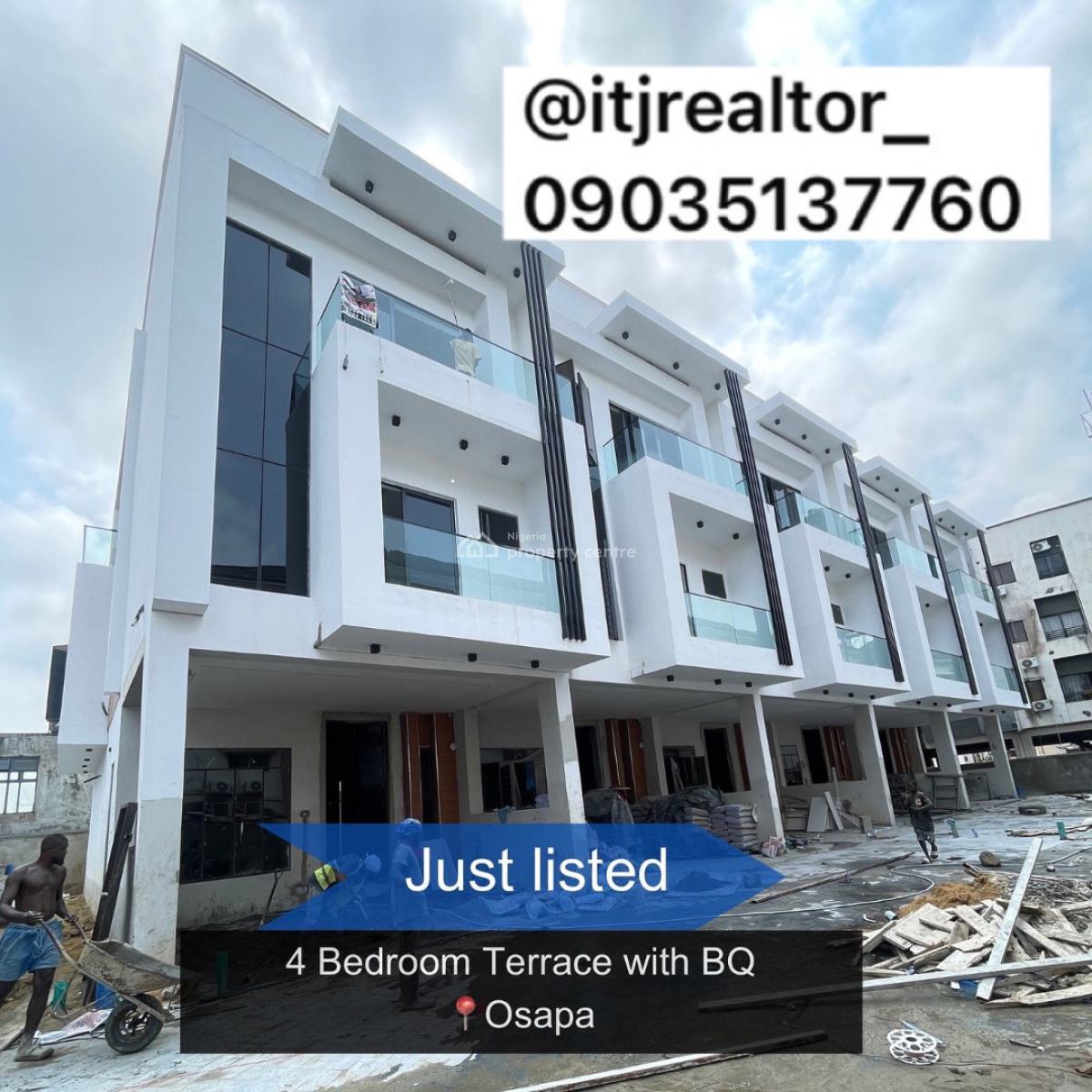 Stunning 4 Bedroom Terrace Duplex with Swimming Pool and Bq, Osapa London, Osapa, Lekki, Lagos, Terraced Duplex for Sale