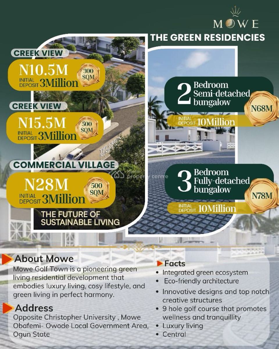 Exquisite Golf Estate on The Mainland Introducing Mowe Golf Town Land, Off Lagos-ibadan Expressway, Mowe Town, Ogun, Land for Sale