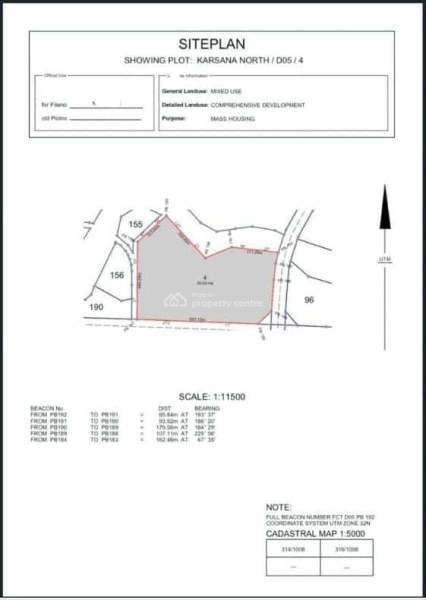 53 Hectares of Mass Housing Land, Karsana North, Karsana, Abuja, Mixed-use Land for Sale