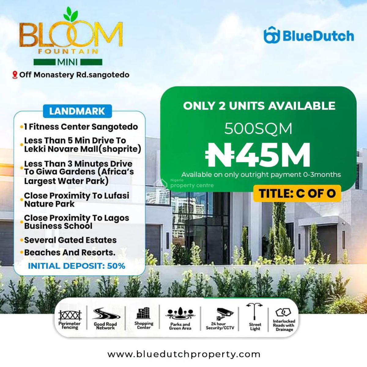 Land in a Prime Area with Certificate of Occupancy /government Allocat, Bloom Fountain Mini Monastery Road,, Sangotedo, Ajah, Lagos, Residential Land for Sale
