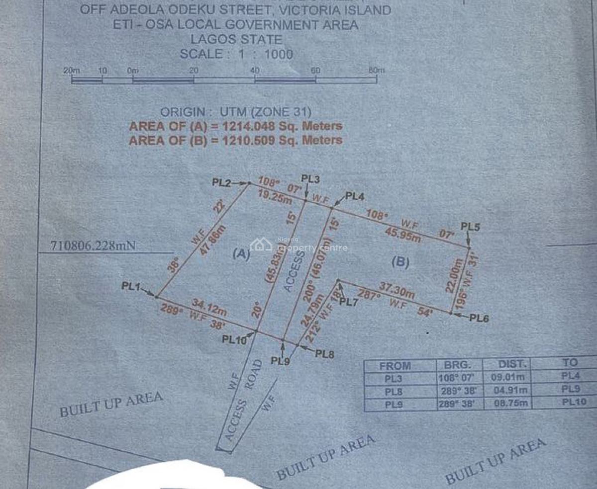 2424 Sqm Land Available for Joint Venture, Off Adeola Odeku, Victoria Island (vi), Lagos, Land Joint Venture