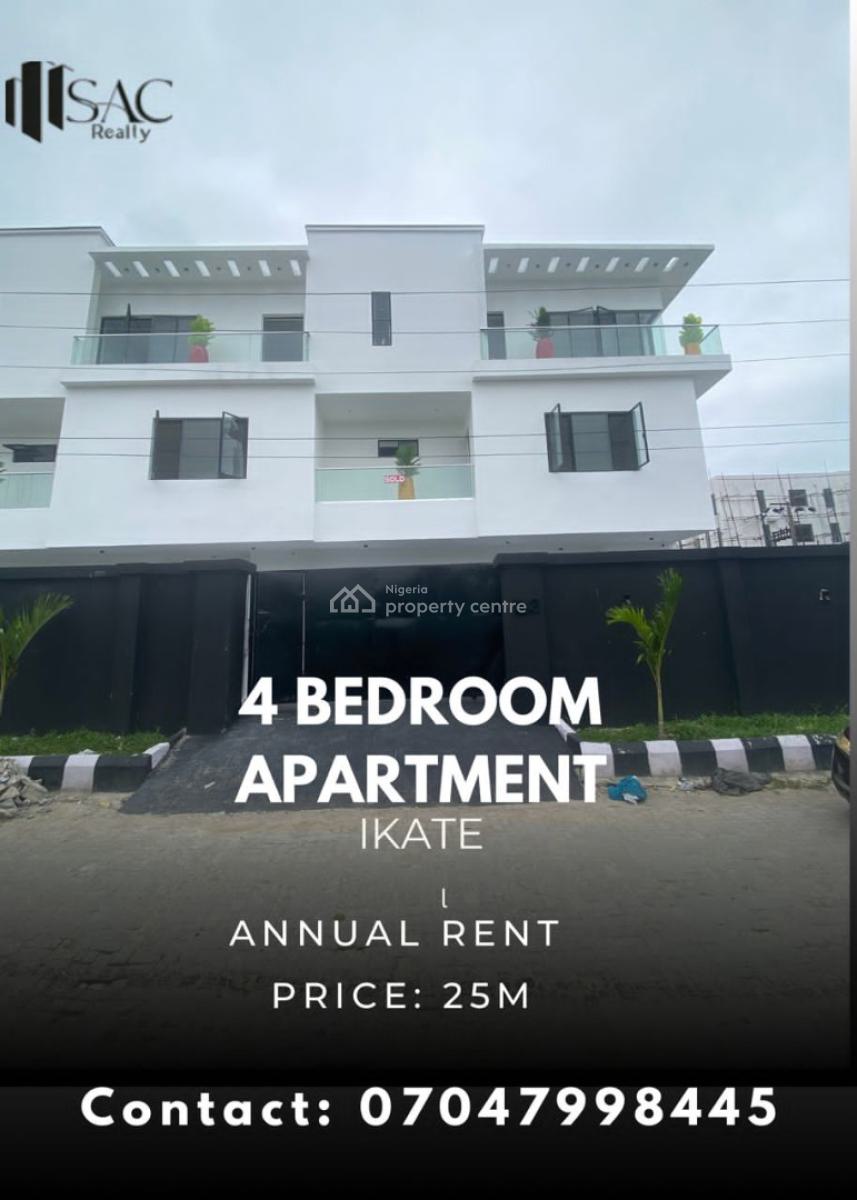 4bedroom, Ikate Lagos State, Ikate, Lekki, Lagos, Detached Duplex for Rent