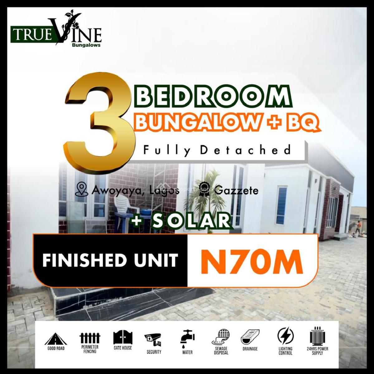 Bungalow, with Solar, Awoyaya, Ibeju Lekki, Lagos, Detached Bungalow for Sale