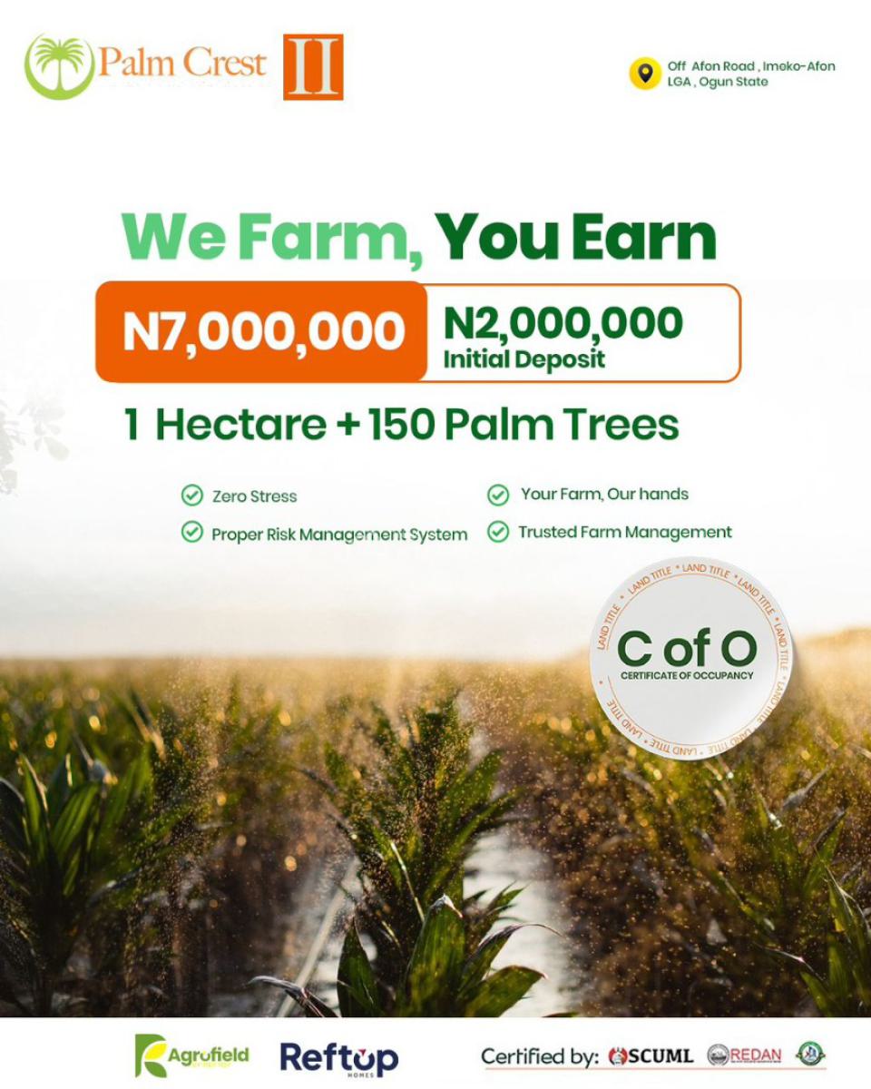 Palm Oil Farm, Palm Crest Phase 2, Imeko Afon, Ogun, Industrial Land for Sale