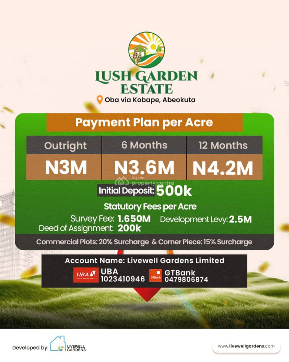 Affordable Plots of Mixed-use Land, Lush Garden, Abeokuta North, Ogun, Mixed-use Land for Sale