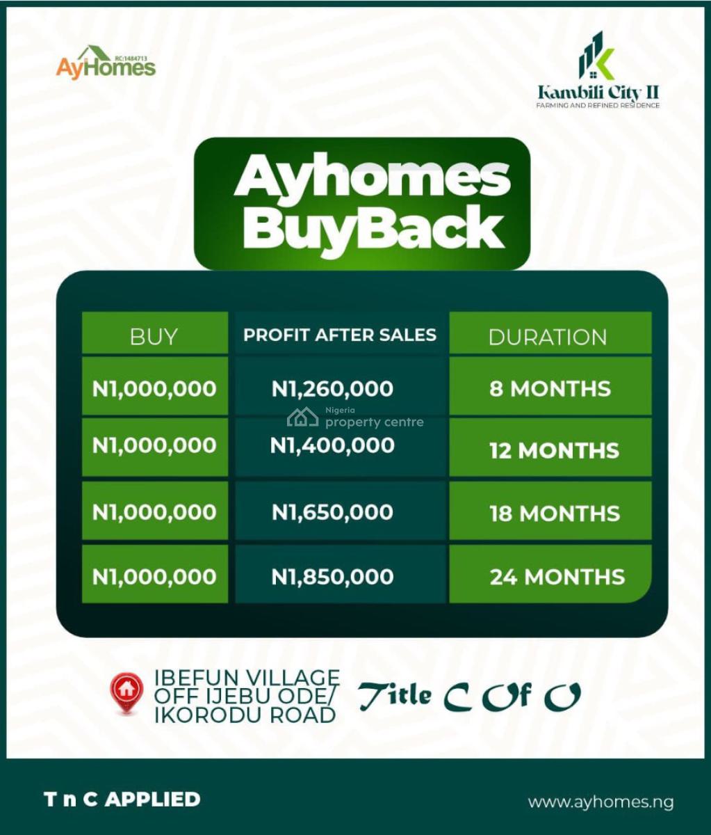 Kambili Buy Back Scheme, / Ikorodu Road, Ijebu Ode, Ogun, Mixed-use Land for Sale