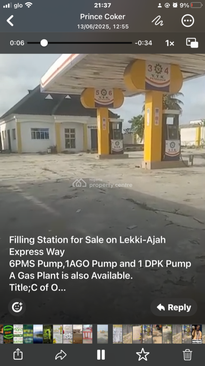 Filling Station Along Lekki/ajah Road, Lekki/ajah Road, Lekki, Lagos, Filling Station for Sale