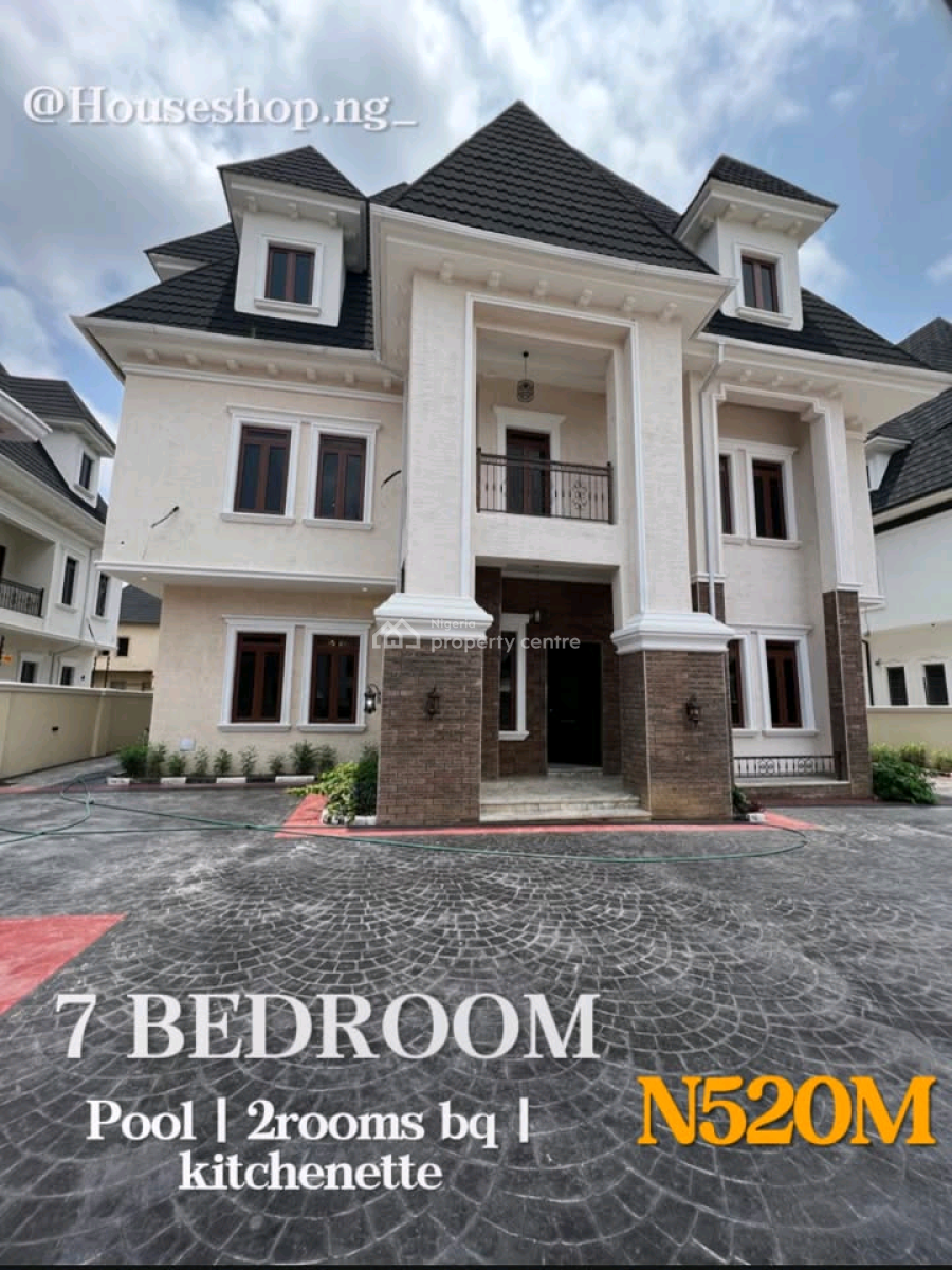 7 Bedroom Duplex with 4 Living Rooms, a Kitchenette, 2 Rooms Bq, a Po, Karsana, Abuja, House for Sale