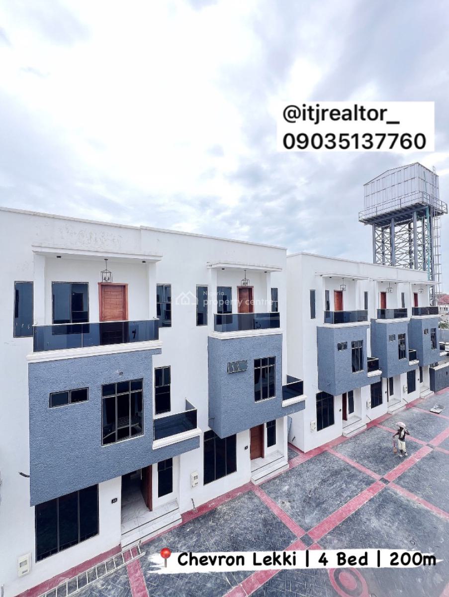 Contemporary 4 Bedroom Terrace Duplex with Swimming Pool, Chevron, Lekki, Lagos, Terraced Duplex for Sale