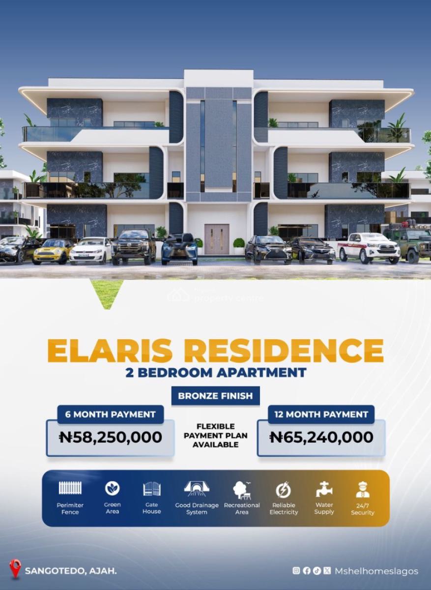 Mshel Elaris Residence, Olokonla Bus Stop, Sangotedo, Ajah, Lagos, Terraced Duplex for Sale