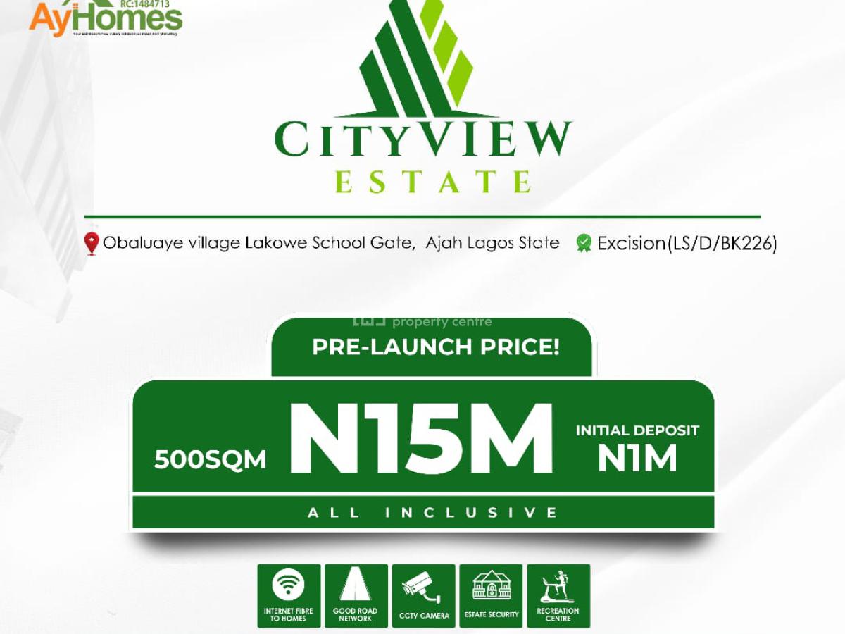 Prime Estate Land in a Developed Location, City View Estate, Ajah, Lagos, Land for Sale