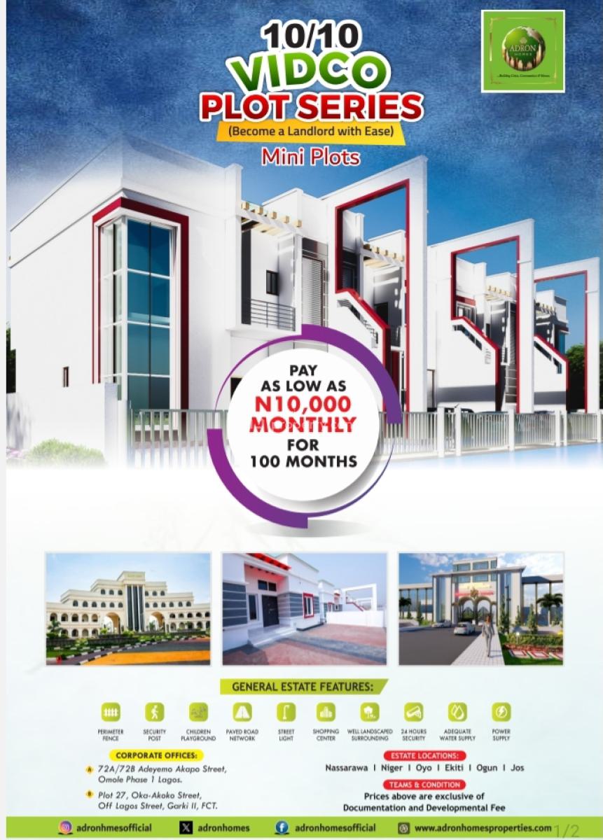 Adron Homes Vidco Plots, Simawa, Ogun, Land for Sale