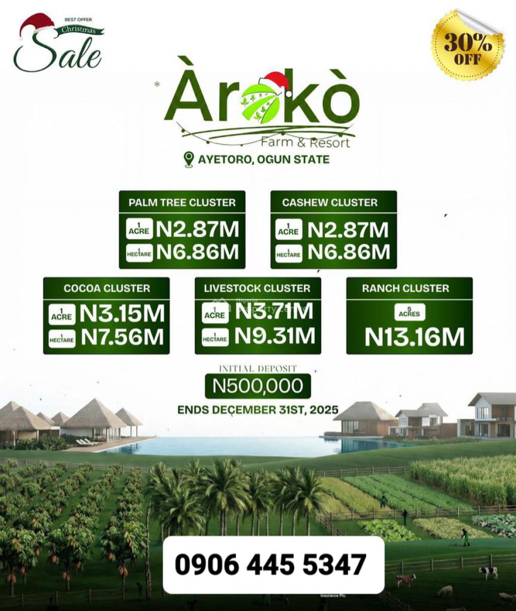 (6 Plots) Acres of Cocoa Farm Land: Acres and Hectares, Aiyetoro Town, Abeokuta North, Ogun, Land for Sale