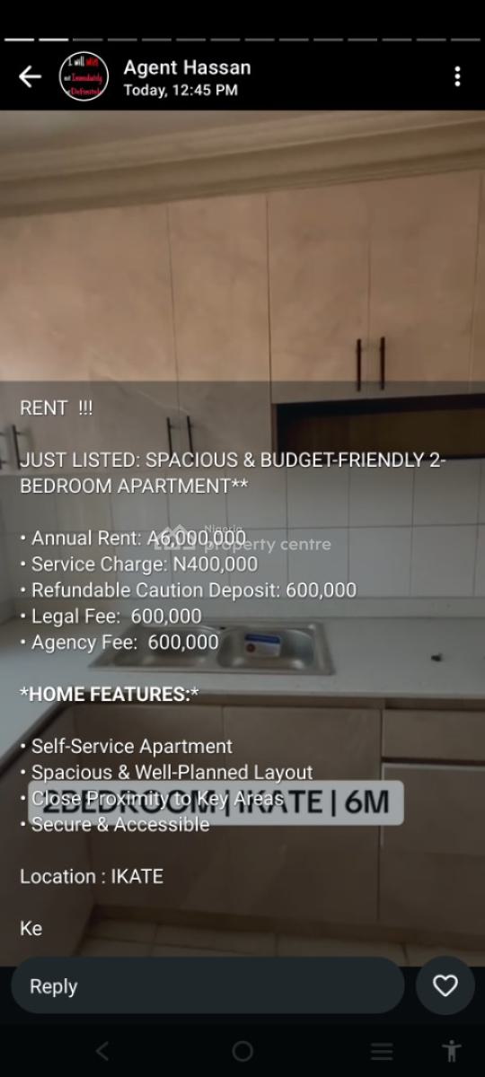 Serviced 2 Bedroom Flat Up Floor ( Video Available), Ikate, Lekki, Lagos, Flat / Apartment for Rent