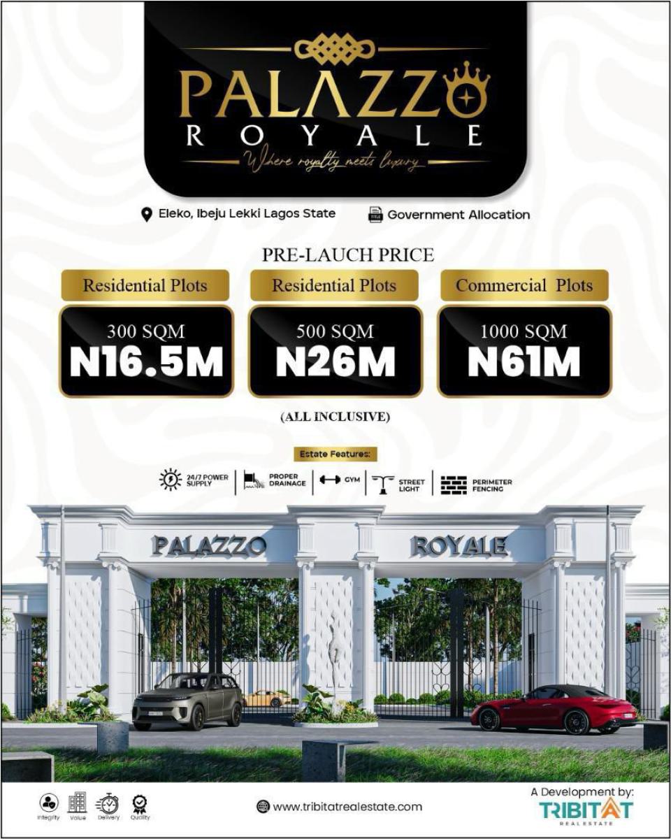 Land, Palazzo Royale Estate, Eleko, Ibeju Lekki, Lagos, Residential Land for Sale
