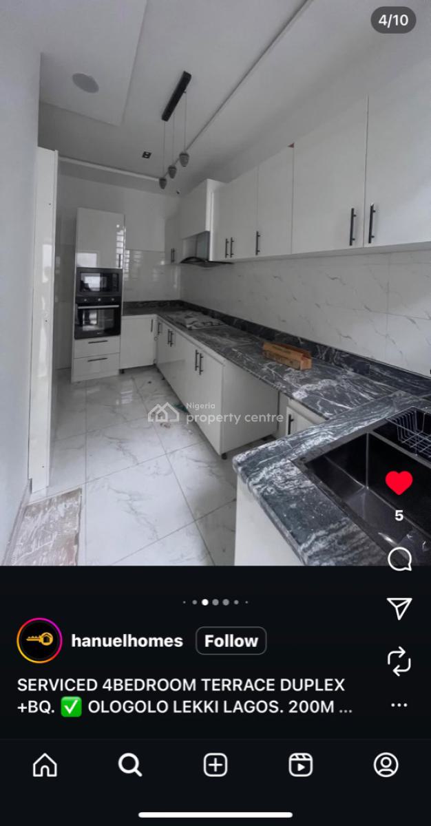 *newly Built  4bedroom Terrace Duplex with Bq, Ologolo,lekki, Ologolo, Lekki, Lagos, Terraced Duplex for Sale