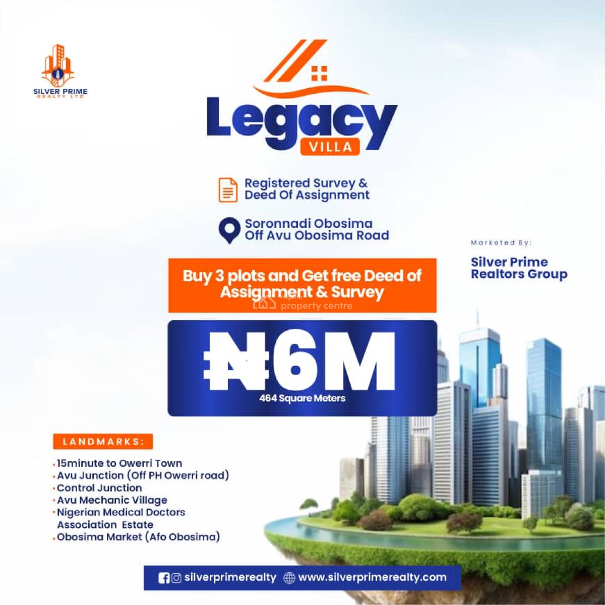 Legacy Villa Estate, Obosima, Owerri Municipal, Imo, Mixed-use Land for Sale