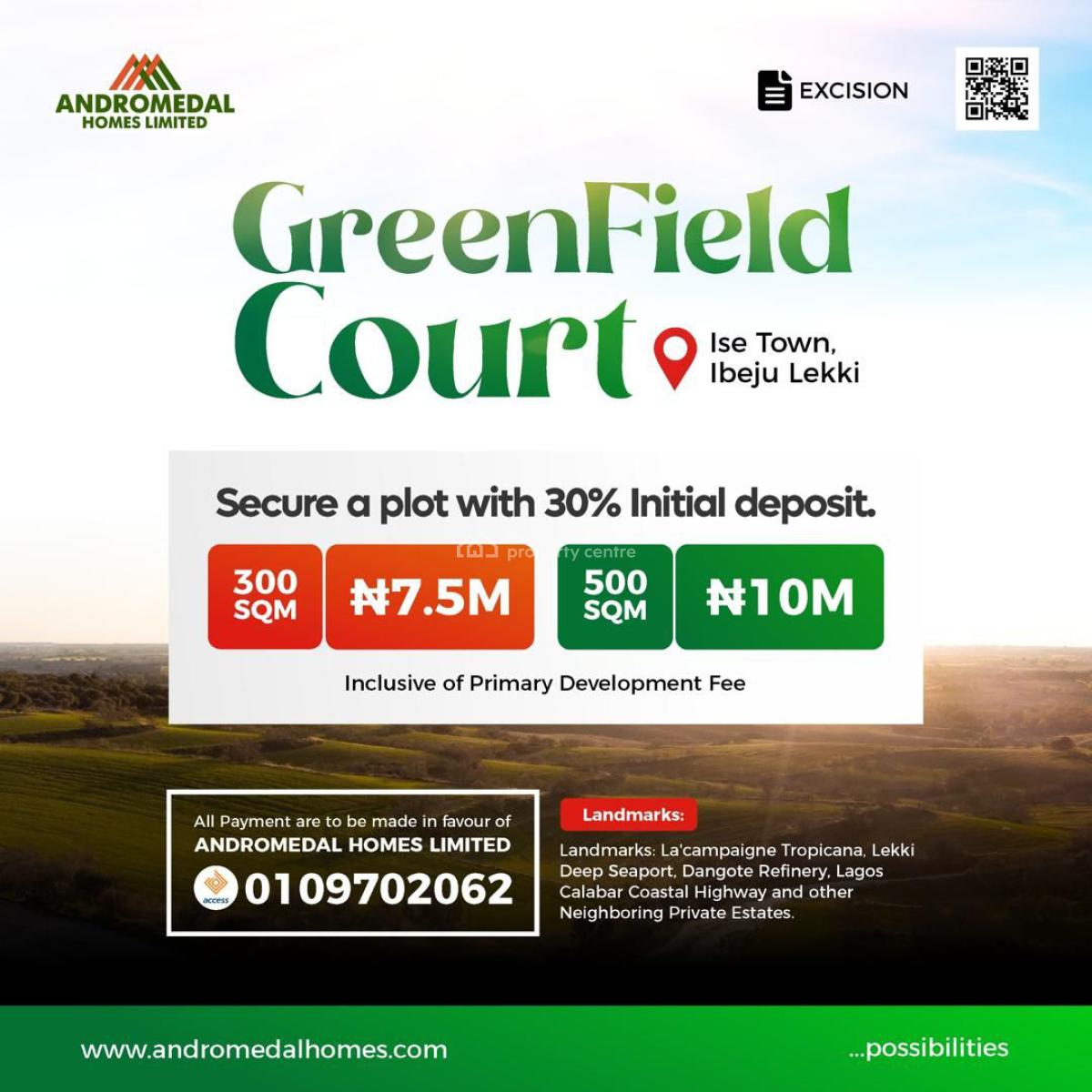 Land with Excision and Registered Survey in a Prime Location, Greenfield Court Estate, Ise Town, Akodo Ise, Ibeju Lekki, Lagos, Residential Land for Sale