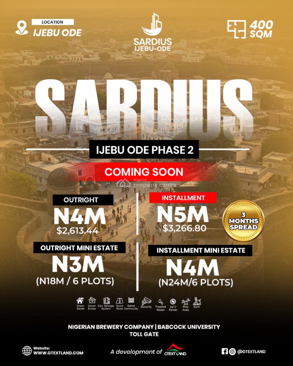 Land, Sardius Estate Phase 2, Along Babcock University and Nigeria Brewery Company, Ijebu Ode, Ogun, Land for Sale
