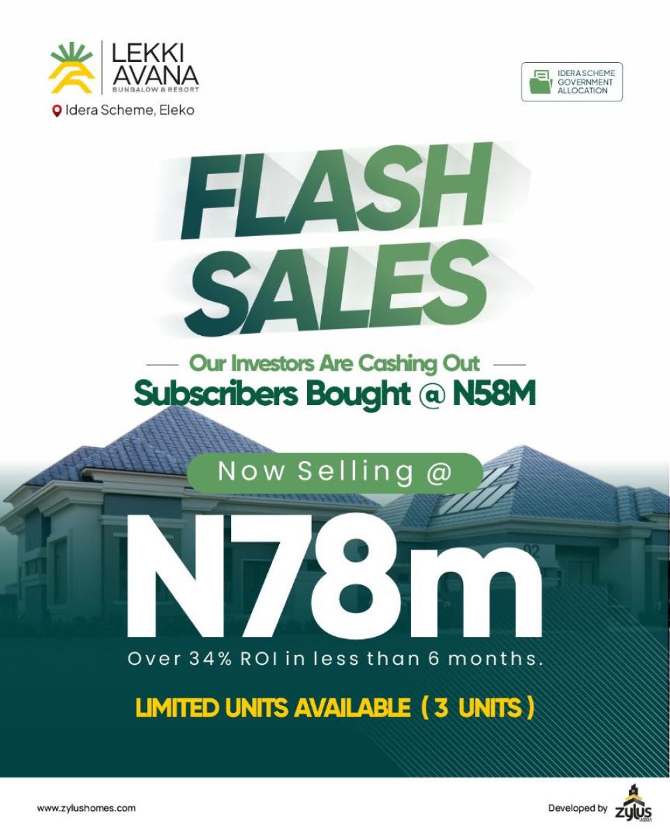 Lekki Avana Bungalow, Eleko Idera Scheme Phase 1, Ibeju Lekki, Lagos, Detached Bungalow for Sale