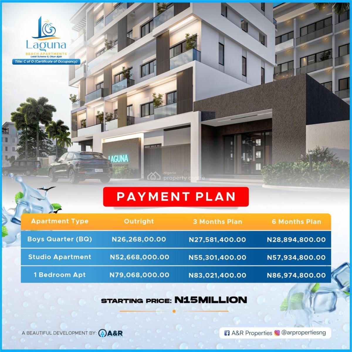 Own a Beach Front Apartment in Laguna Beach Apartments, Own a Unit with 15 Million Deposit and Earn Steady Passive Income, Okun-ajah, Ajah, Lagos, Self Contain (single Rooms) for Sale
