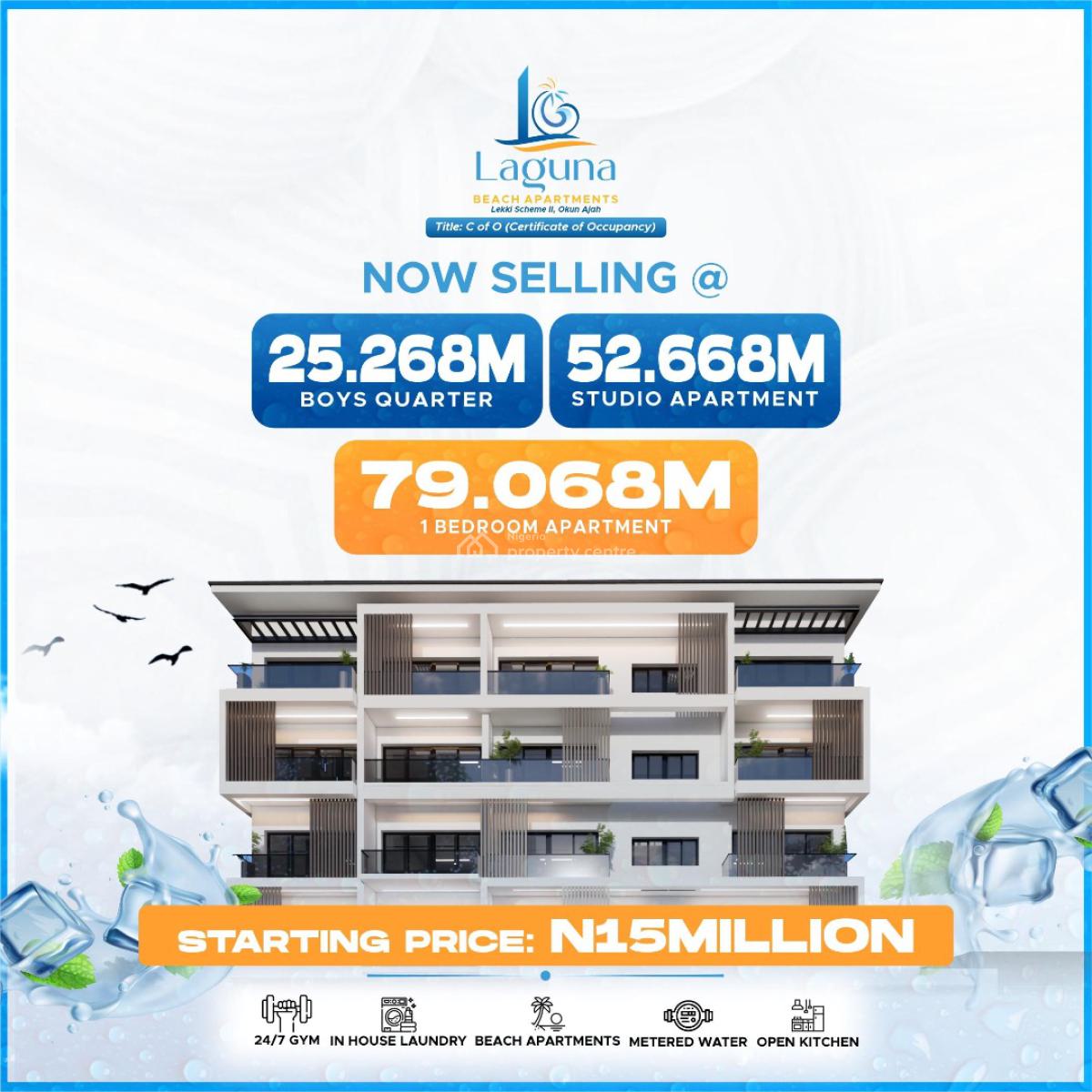 Own a Beach Front Apartment in Laguna Beach Apartments, Own a Unit with 15 Million Deposit and Earn Steady Passive Income, Okun-ajah, Ajah, Lagos, Self Contain (single Rooms) for Sale