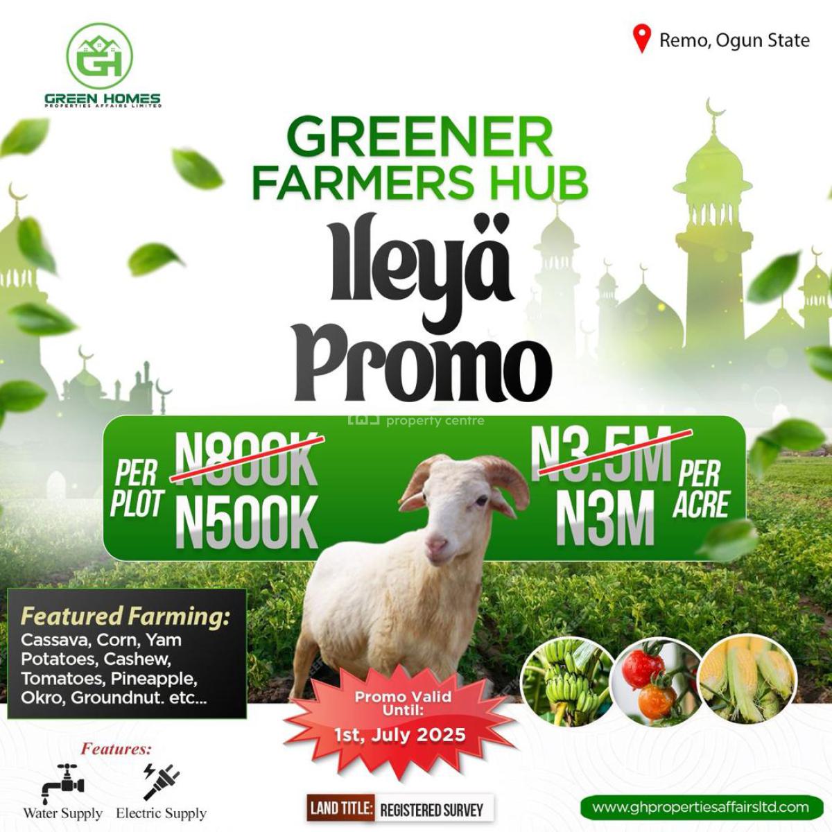 Greener Farm Hub Estate Secure Your Future Today 100% Dry Land, Remo Ogun State, Remo North, Ogun, Mixed-use Land for Sale