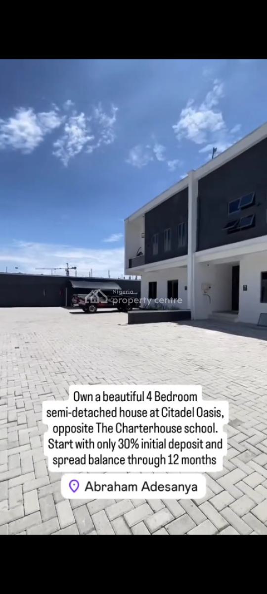 Solar-powered 4-bed Home  Citadel Oasis Lagos, Citadel Oasis, Opposite The Charterhouse School By Abraham Adesanya Rd, Ajah, Lagos, Semi-detached Duplex for Sale
