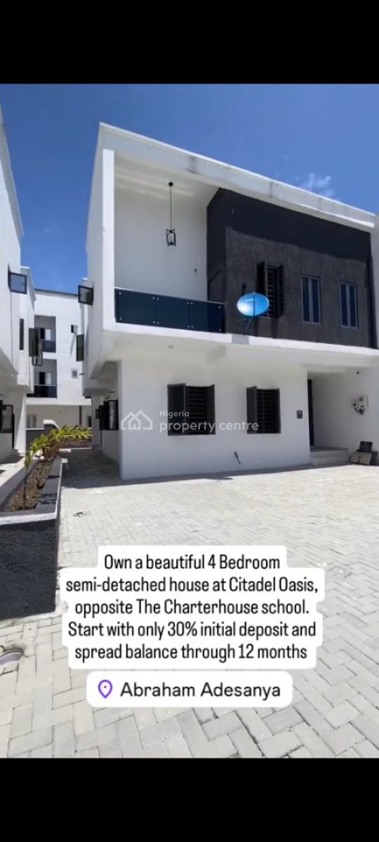 Solar-powered 4-bed Home  Citadel Oasis Lagos, Citadel Oasis, Opposite The Charterhouse School By Abraham Adesanya Rd, Ajah, Lagos, Semi-detached Duplex for Sale