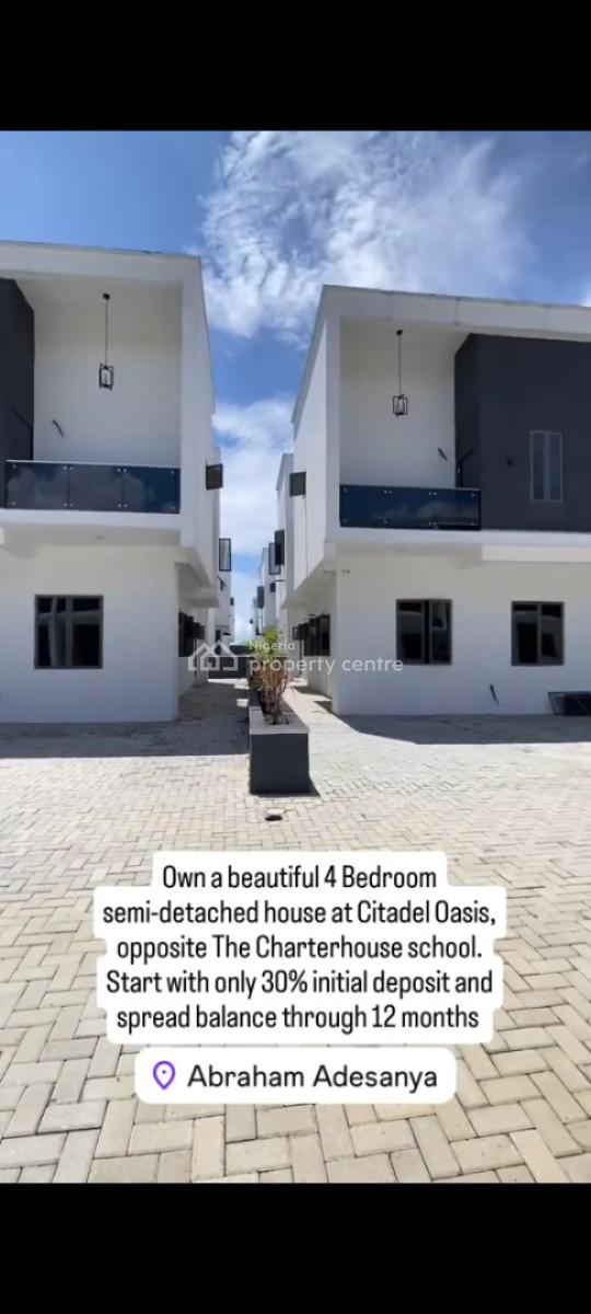 Solar-powered 4-bed Home  Citadel Oasis Lagos, Citadel Oasis, Opposite The Charterhouse School By Abraham Adesanya Rd, Ajah, Lagos, Semi-detached Duplex for Sale