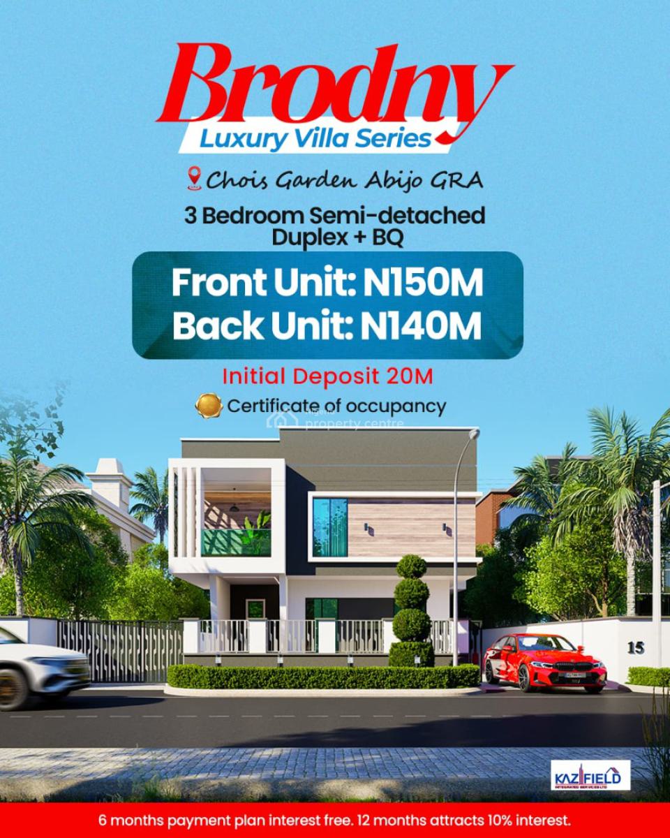 4 Bedroom Semi Detached Britney Luxury Villa, Gra, Abijo, Lekki, Lagos, Semi-detached Duplex for Sale