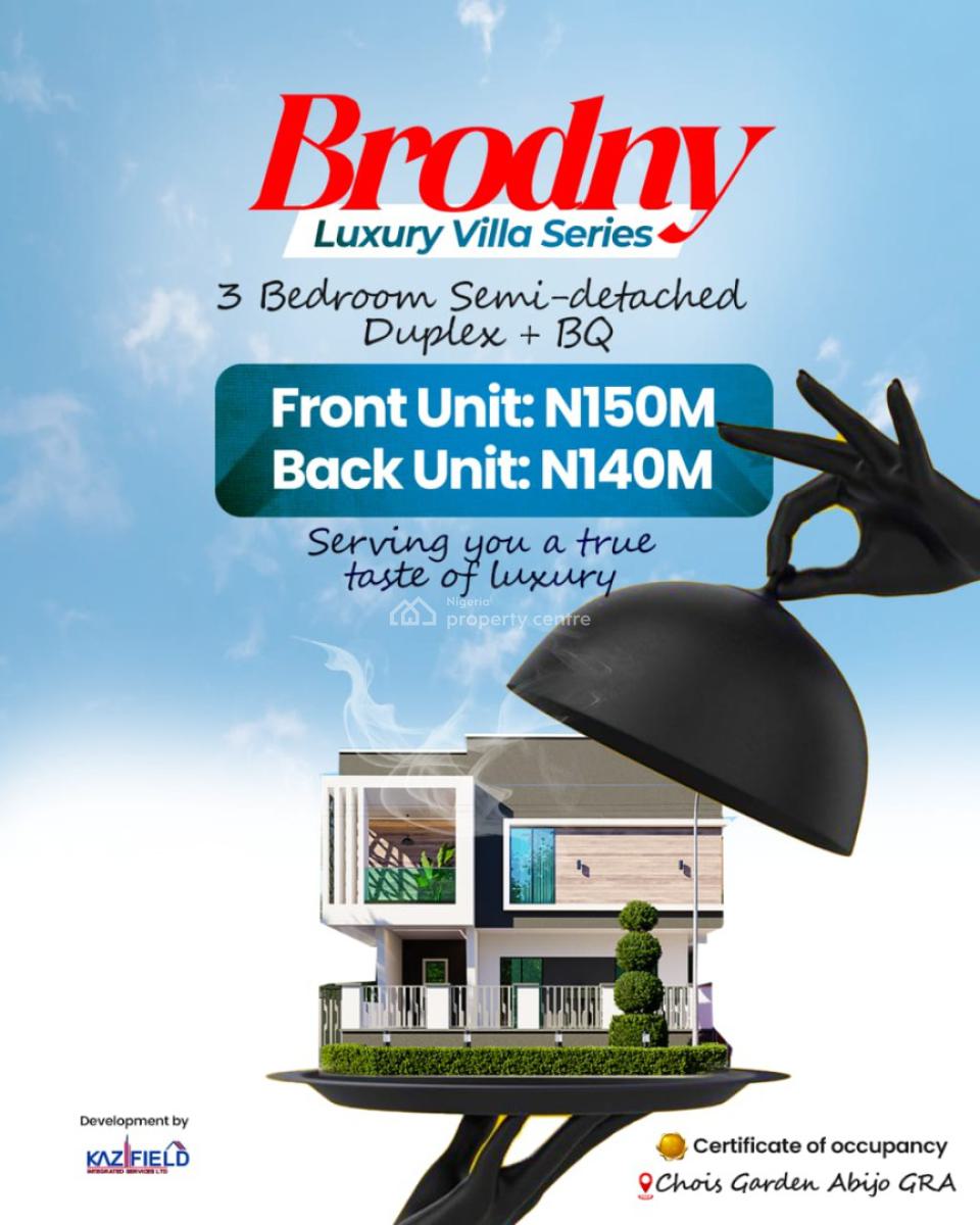 4 Bedroom Semi Detached Britney Luxury Villa, Gra, Abijo, Lekki, Lagos, Semi-detached Duplex for Sale