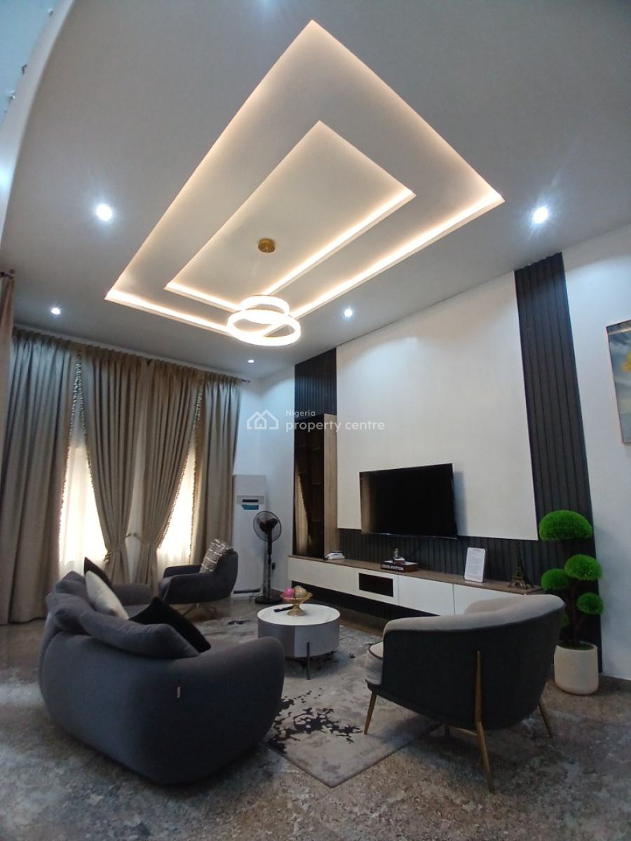 Fully Furnished 5 Bedroom Terrace Duplex with 1room Bq, Diplomatic Zone, Guzape District, Abuja, Terraced Duplex for Rent