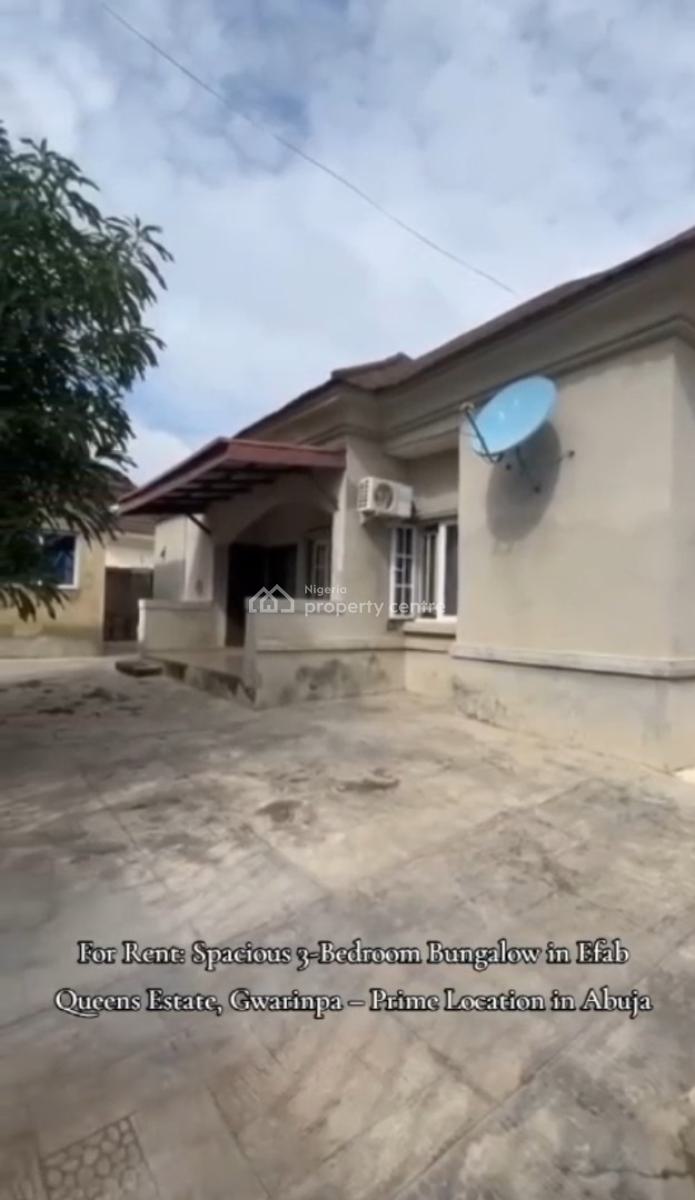 Spacious 3 Bedroom Bungalow, Efab Queens Estate, Gwarinpa, Abuja, Gwarinpa, Abuja, Detached Bungalow for Rent