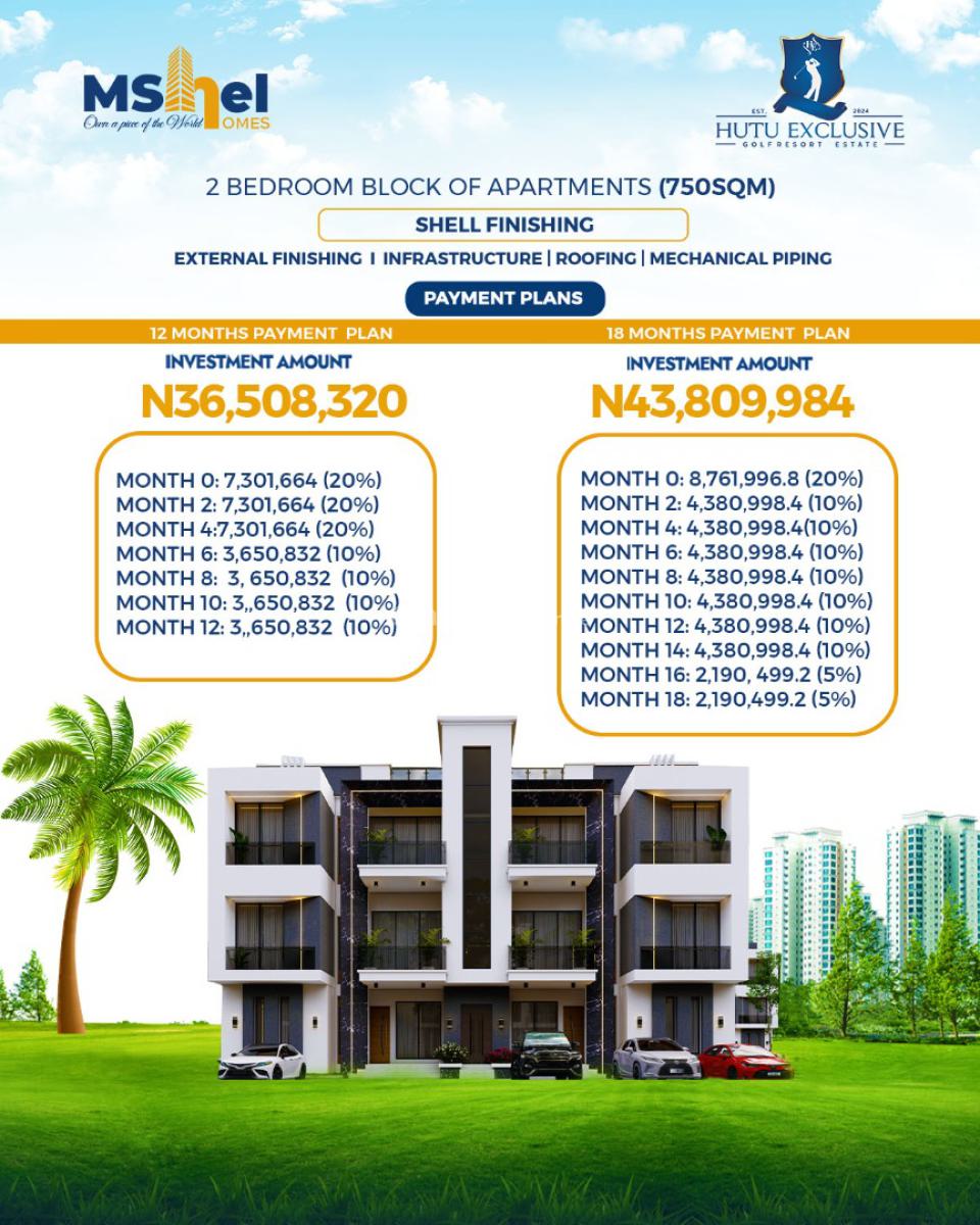 Luxury 2 Bedroom Apartment with Excellent Facilities, Hutu Abuja, Before Centenary City, F.c.t, Lugbe District, Abuja, Flat / Apartment for Sale