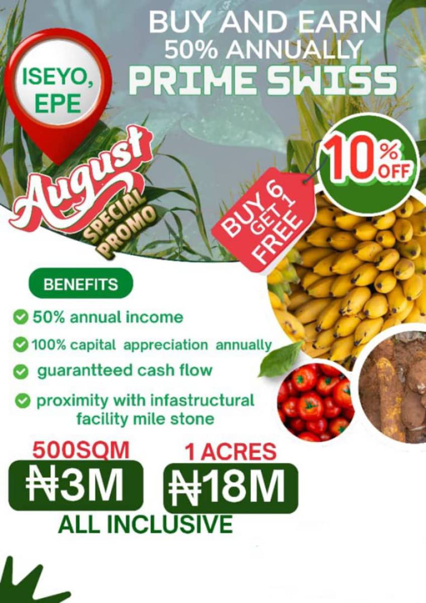Buy & Earn 50%  Annually  Interest Land with Registered Survey , Deed, Prime Swiss, Iseyo Via Epe-ijebu Ode Road, Epe, Lagos, Residential Land for Sale
