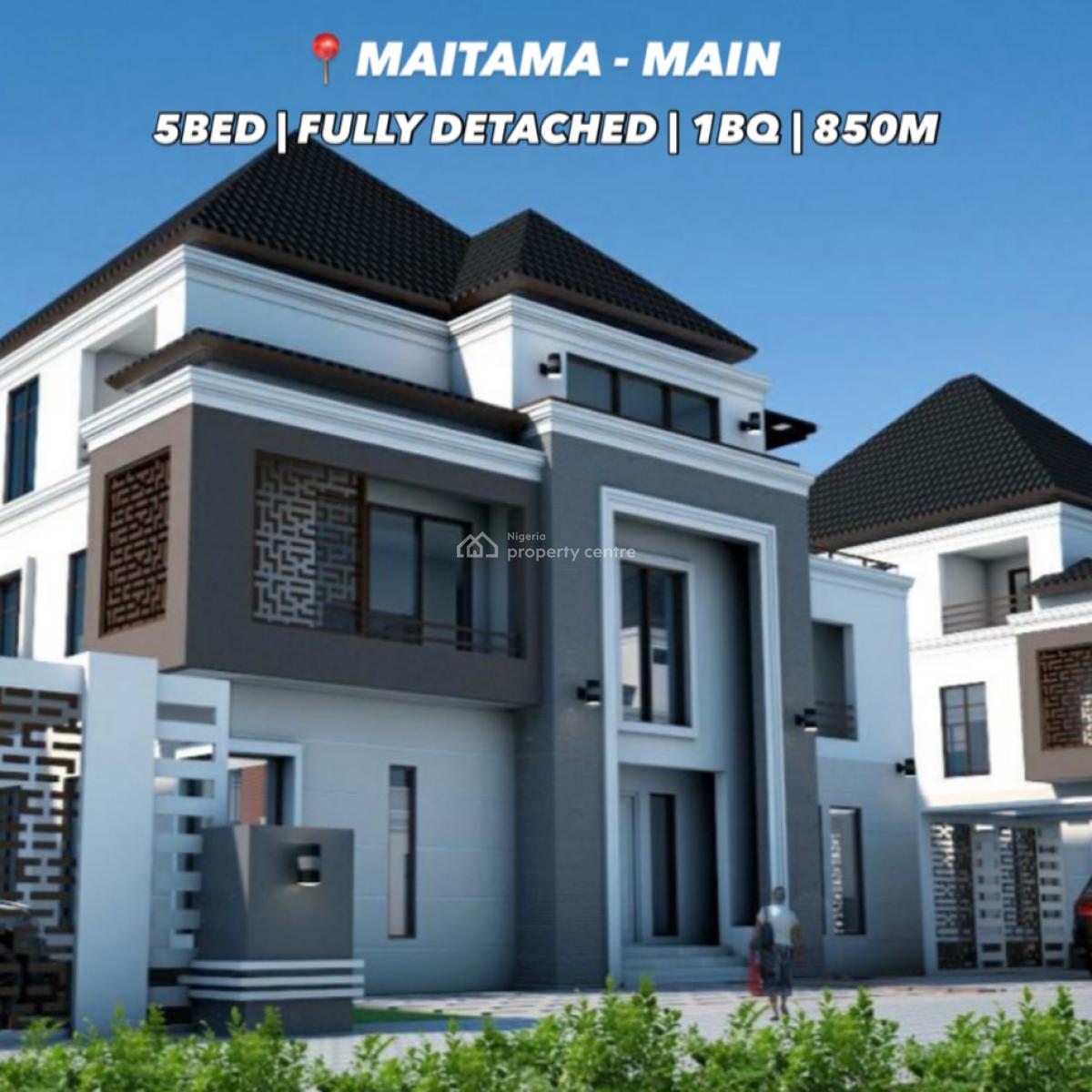 Carcass 5 Bedroom Fully Detached Duplex with Bq, Swimming Pool, Panama Street, Maitama District, Abuja, Detached Duplex for Sale