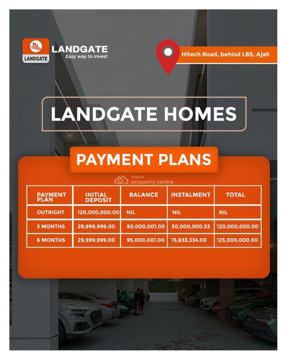Off Plan 3 Spacious Terraced Duplex Bedroom with Bq, Landgate Homes/hitech Road, Ajah, Lagos, Terraced Duplex for Sale