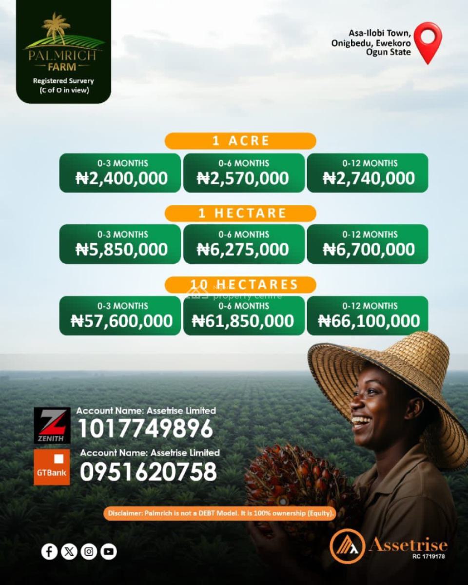 The Oil Boom Is Here, Palmrich Farm, Km 46, Ogun, Industrial Land for Sale