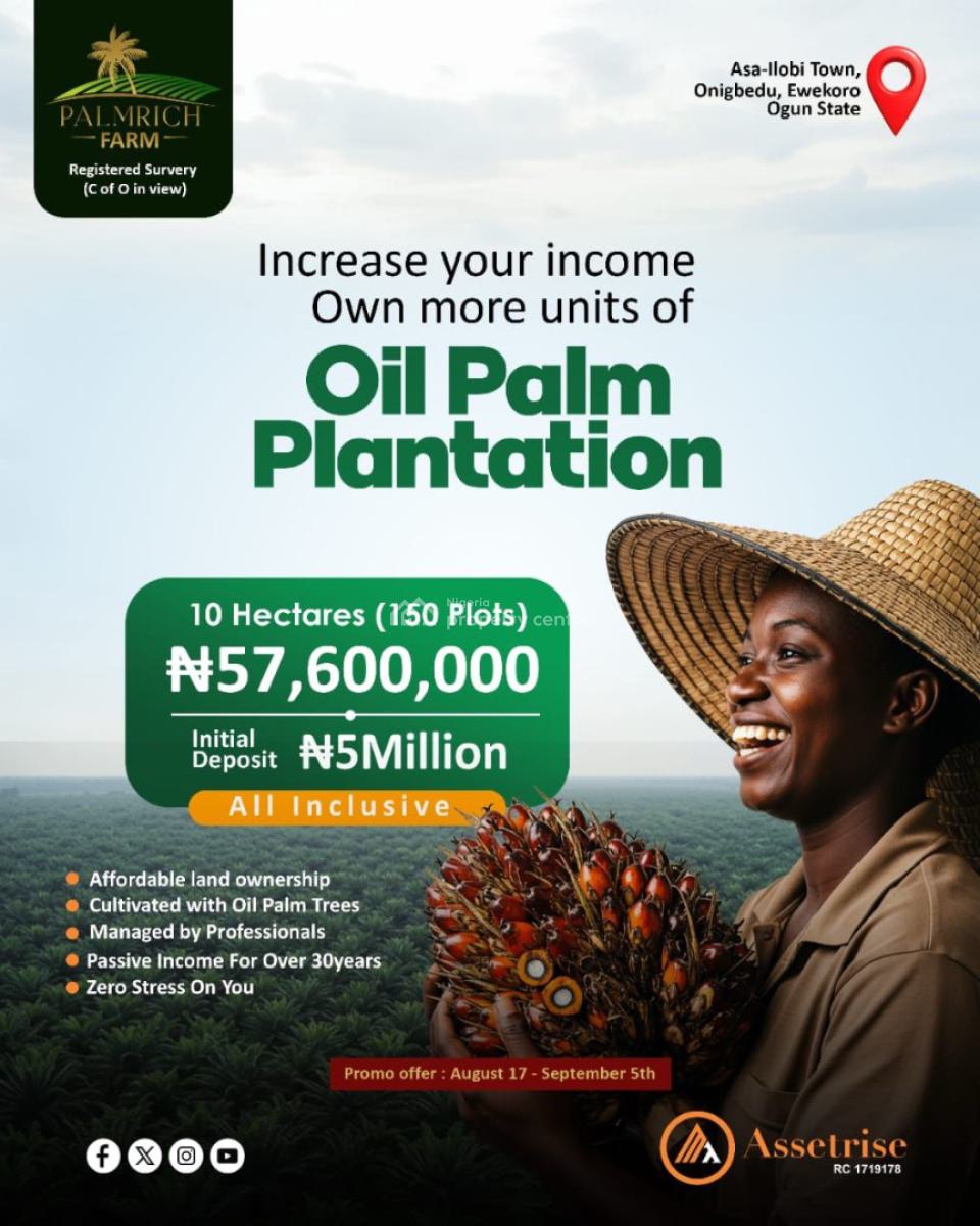 The Oil Boom Is Here, Palmrich Farm, Km 46, Ogun, Industrial Land for Sale