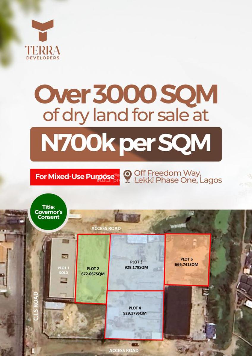 Mixed-use Land in a Strategic Location, Off Freedom Way, Lekki Phase 1, Lekki, Lagos, Mixed-use Land for Sale