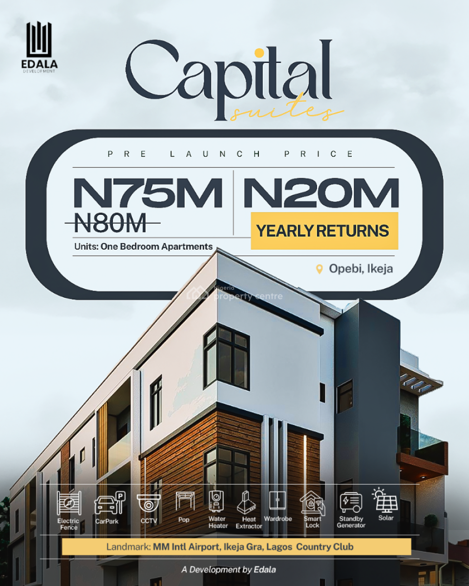 Luxury 1-bedroom Apartment with High Return and Appreciation, in a Well Positioned with Close Proximity to Major Landmarks, Opebi, Ikeja, Lagos, Block of Flats for Sale