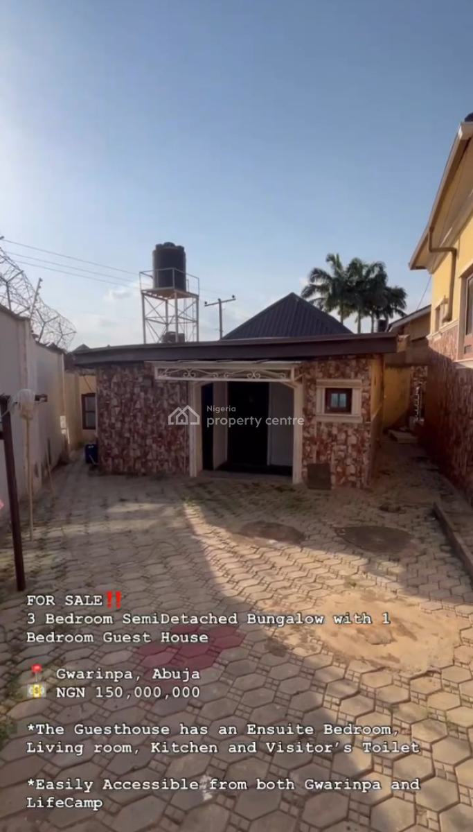 3 Bedroom Bungalow  + 1 Bedroom Guest House, 7th Avenue, Gwarinpa, Abuja, Semi-detached Bungalow for Sale