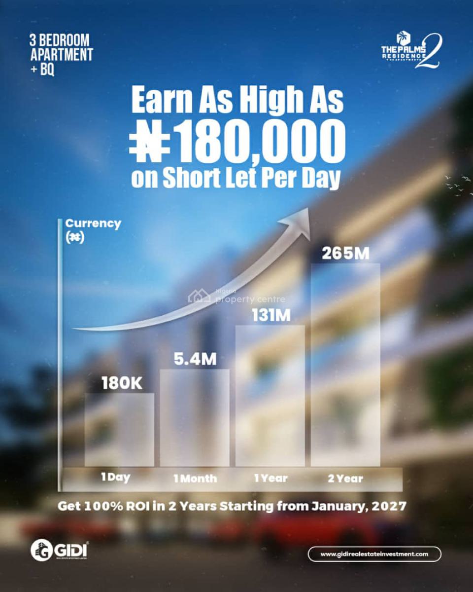 Well Secured 3 Bedroom Apartment + Bq at Off-plan, The Palms Residence 2, Abraham Adesanya, Ajah, Lagos, Flat / Apartment for Sale