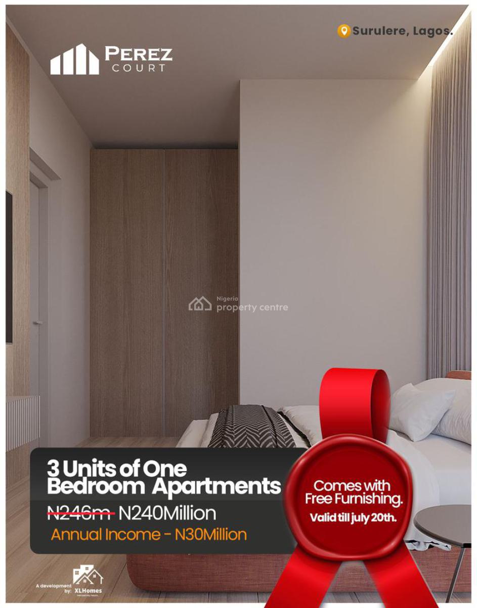 1bedroom Apartment, Fully Serviced | High Rental Yield | Prime Short-let Location, Surulere, Lagos, Block of Flats for Sale